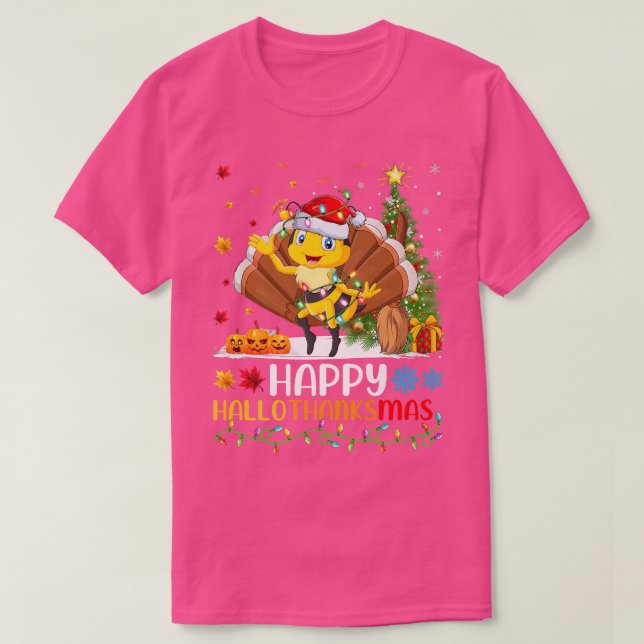 Bee Älskare Funny Lycklig Bee HelloTackMas T Shirt (Design framsida)