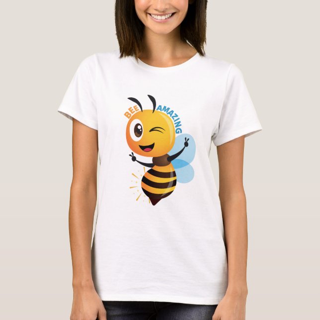 Bee Amazing T-Shirt – Cute Inspirational Honeybee  (Framsida)