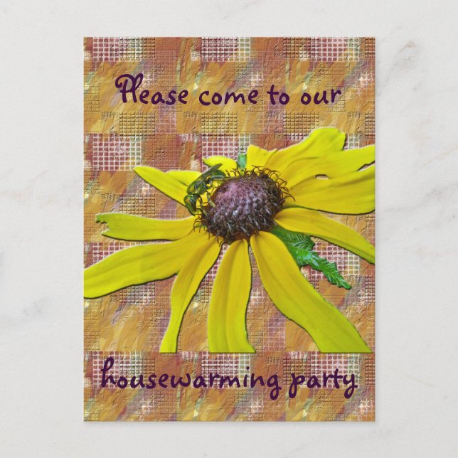 Bee and Black Eyed Susan Housewori Party Inbjudan Vykort (Framsida)