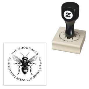 Bee Antique Family Namn Returadress Stämpel