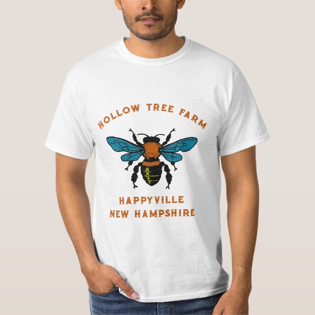 Bee Apiary Farm Business Logotyp T-shirt (Framsida)