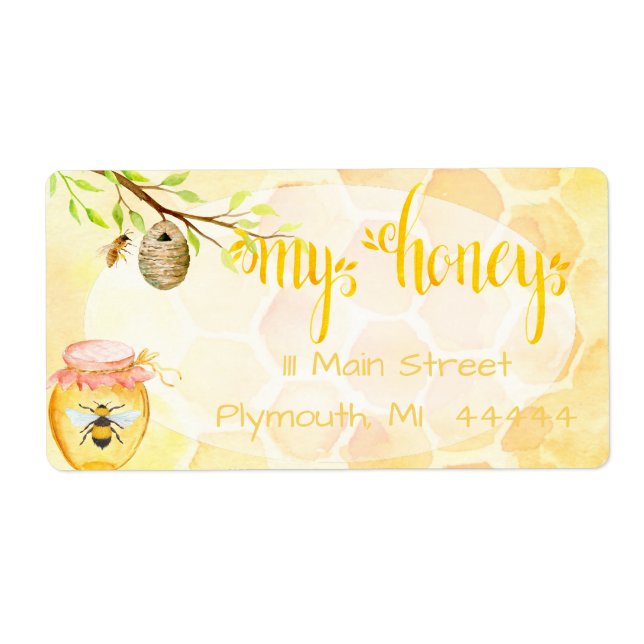 Bee Apiary honey Shipping Labe Fraktsedel (Framsidan)