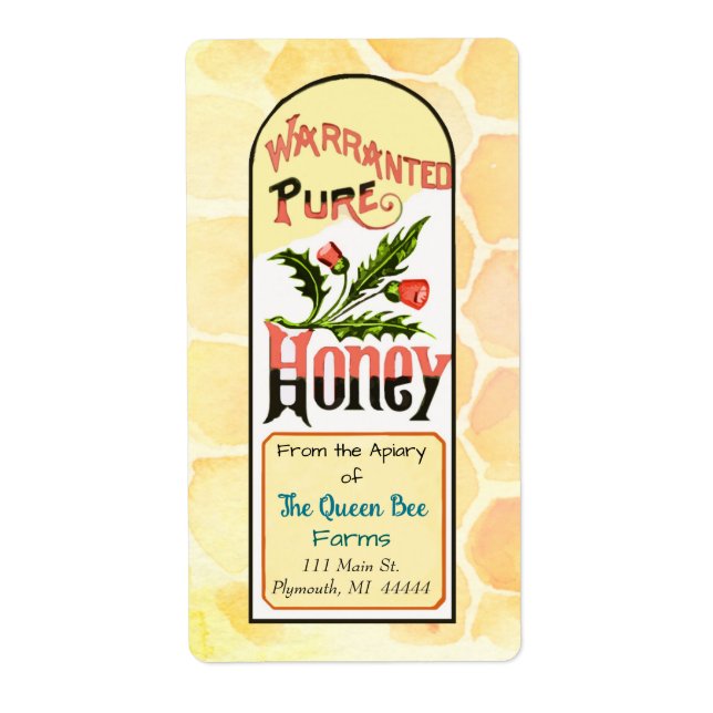 Bee Apiary Honung Shipping Labels Fraktsedel (Framsidan)