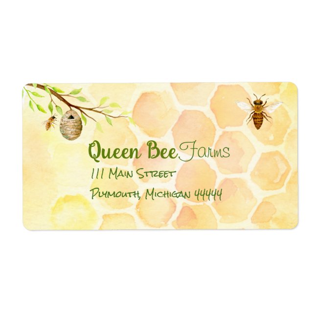Bee Apiary Honung Shipping Labels Fraktsedel (Framsidan)