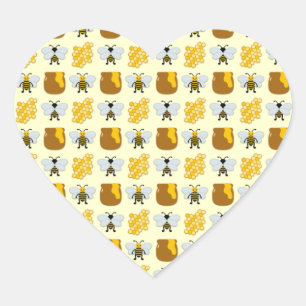 Bee Art För barn Hjärtformat Klistermärke