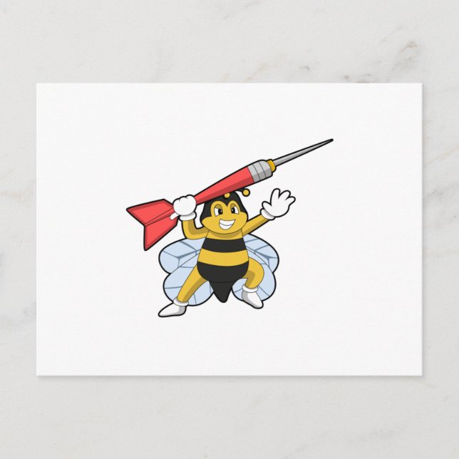 Bee at Darts with Dart.PNG Vykort (Framsida)