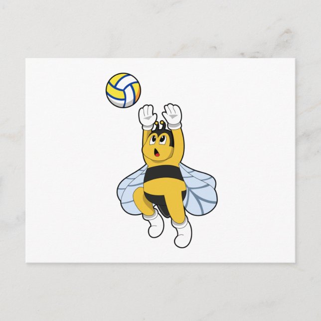 Bee at Volleyball Sports Vykort (Framsida)
