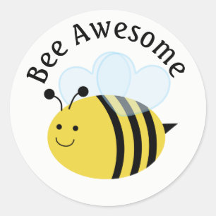 Bee Awesome Humla Runt Klistermärke