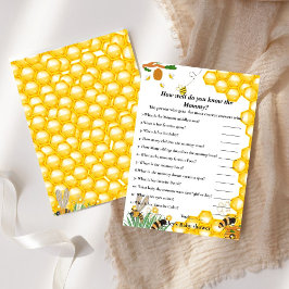 Bee Baby dusch Hur bra du känner till mamma-spelko Inbjudningar