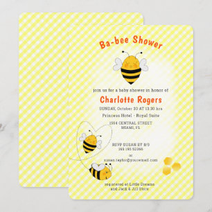 Bee Baby dusch Kön Neutral Cute Inbjudningar
