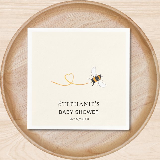 Bee Baby Shower-Anpassningsbar Pappersservett (Skapare uppladdad)