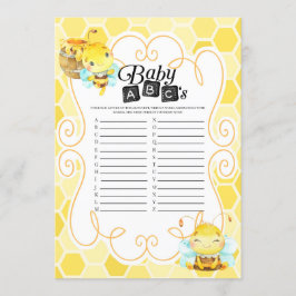 Bee Baby Shower Baby ABC:s spel Inbjudningar
