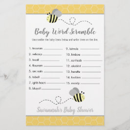 Bee Baby Shower Baby Ord Scramble Game