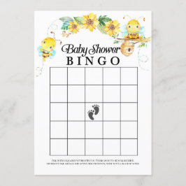 Bee Baby Shower Bingo Game Inbjudningar