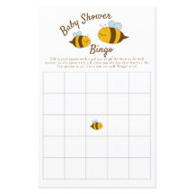 Bee Baby Shower Bingo Party Game Cute