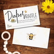 Bee Baby Shower Boy eller Girl Sweet Diaper Raffle