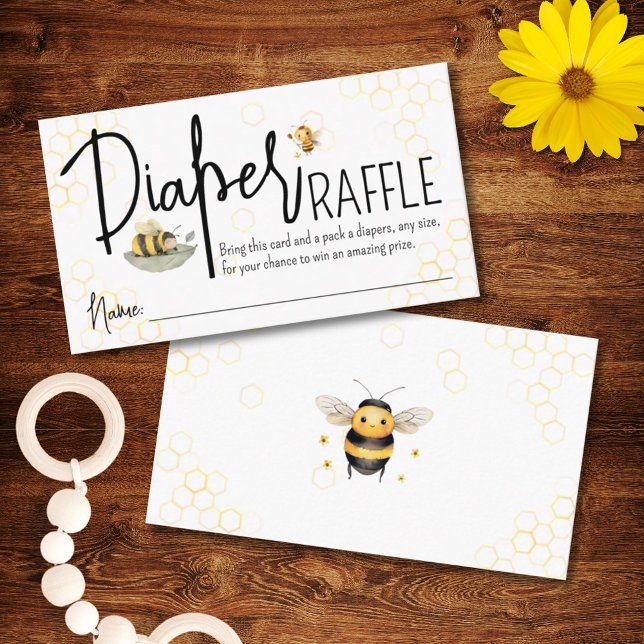 Bee Baby Shower Boy eller Girl Sweet Diaper Raffle Tilläggskort (Skapare uppladdad)