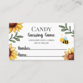 Bee Baby Shower Candy Guessing Game Visitkort