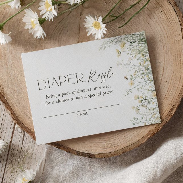 Bee Baby Shower Diaper Raffle Biljett Tilläggskort (Skapare uppladdad)