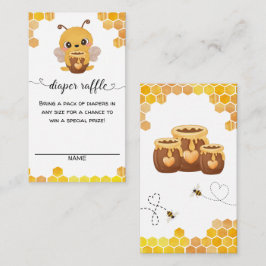 Bee Baby Shower Diaper Raffle Honeycombs Neutralt Tilläggskort