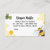 Bee Baby Shower Diaper Raffle Insert Mamma to Bee
