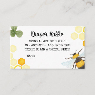 Bee Baby Shower Diaper Raffle Insert Mamma to Bee Tilläggskort