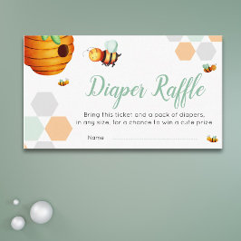 Bee Baby Shower Diaper Raffle Tilläggskort
