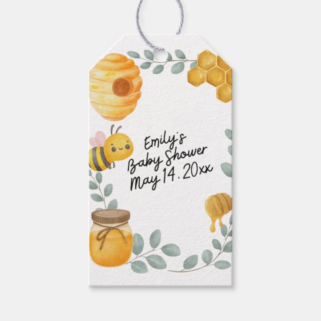 Bee Baby Shower Favor Bag Presentetikett (Framsidan)