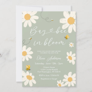 Bee Baby Shower för Olive Sage Daisy Retro Bay Bee Inbjudningar