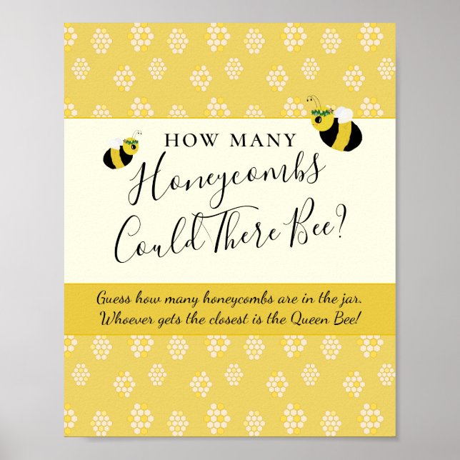Bee Baby Shower Game gissar hur många honeycombi Poster (Framsidan)
