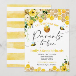 Bee Baby Shower Gender Neutral Paral to Bee Baby Inbjudningar