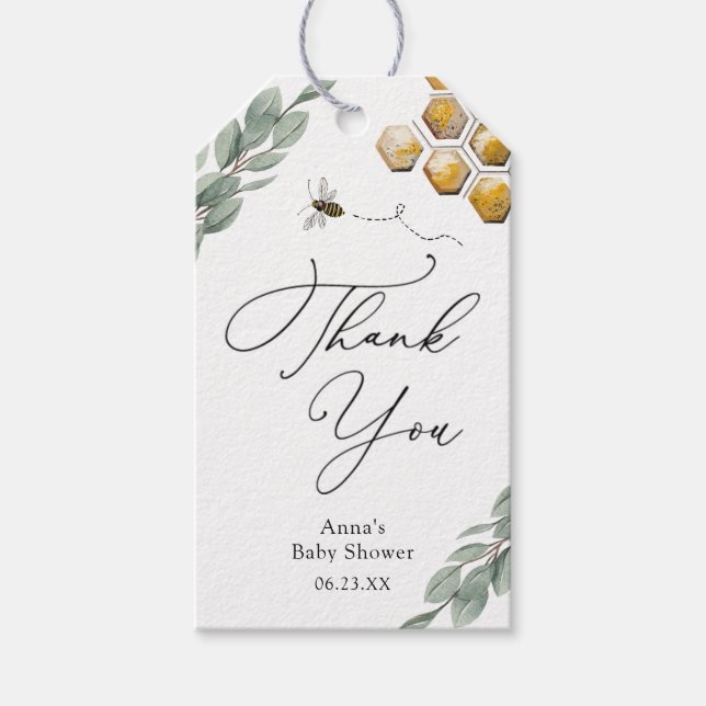 Bee Baby Shower Gift-Märkre Presentetikett (Framsidan)