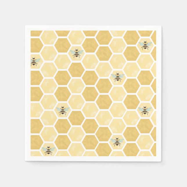 Bee Baby Shower honeycomb Pappersservett (Framsidan)