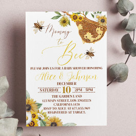 Bee Baby Shower-inbjudan att bjuda in Mamma till b Inbjudningar