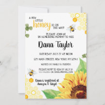 Bee Baby Shower Inbjudan - inbjudan till Mamma til
