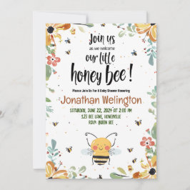 Bee Baby Shower Inbjudningar