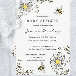 Bee Baby Shower-inbjudningar för Humla Shower Inbjudningar