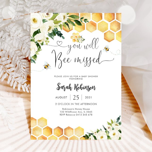 Bee Baby Shower Invitation Inbjudningar (Skapare uppladdad)