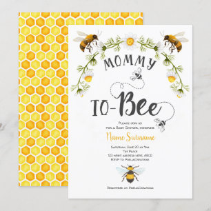 Bee Baby Shower, Mamma att bli Inbjudningar