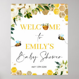 Bee Baby Shower-Mamma att vara könsneutral Poster