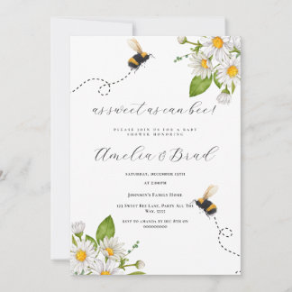 Bee Baby Shower-Mamma till bin så sötad som möjlig Inbjudningar