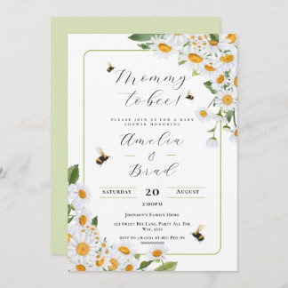 Bee Baby Shower-Mamma till bin så sötad som möjlig Inbjudningar