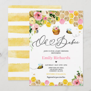 Bee Baby Shower Oh Babee Mamma to Bee Baby Shower Inbjudningar