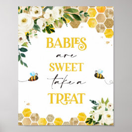 Bee Baby Shower Party-signera Mamma till Bee Decor Poster
