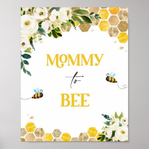 Bee Baby Shower Party-signera Mamma till Bee Decor Poster