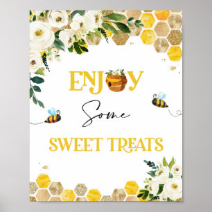 Bee Baby Shower Party-signera Mamma till Bee Decor Poster