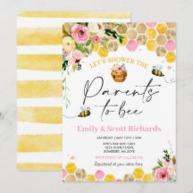 Bee Baby Shower Rosa Blommigt Parants to Bee Baby