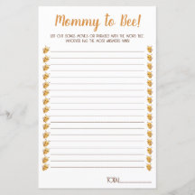 Bee Baby Shower-spel. Filmer, sång, fraser.