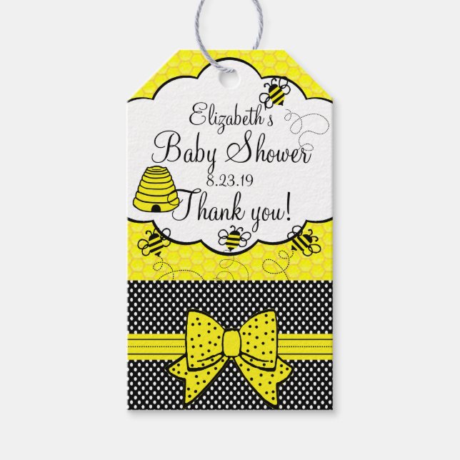 Bee Baby Shower Tack Presentetikett (Framsidan)