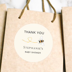 Bee Baby Shower Tack Runt Klistermärke